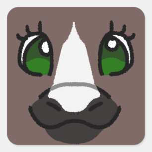 Sticker Carré Pony Brown