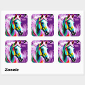 Sticker Carré Pony coloré (Feuille)