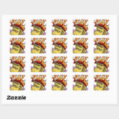 Sticker Carré Poo flamboyant (Feuille)