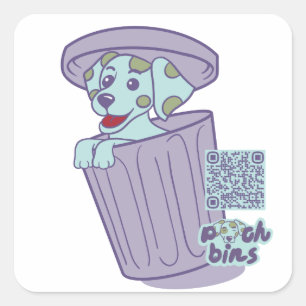 Sticker Carré Pooch Bins Dalmatie