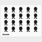 Sticker Carré poodbutt black (Feuille)