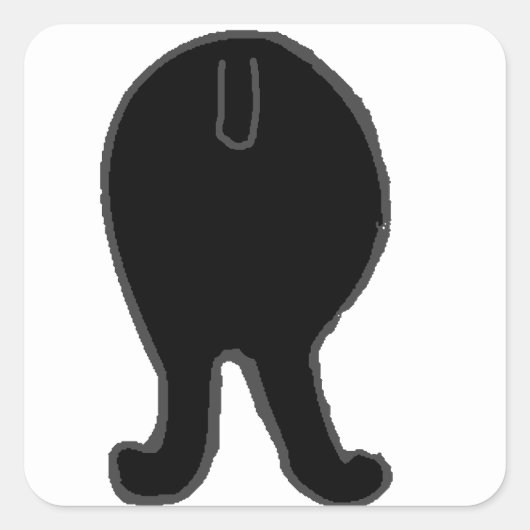 Sticker Carré poodbutt black (Devant)