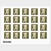 Sticker Carré Poodle (blanc) (Feuille)