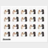 Sticker Carré Poodles se regardant (Feuille)
