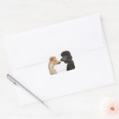 Sticker Carré Poodles se regardant (Enveloppe)