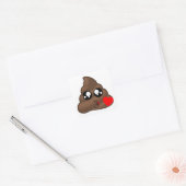 Sticker Carré Poop Heart Love Emoji (Enveloppe)