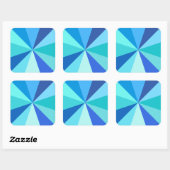 Sticker Carré Pop Art Moderne années 60 Funky Geometry Rays en b (Feuille)
