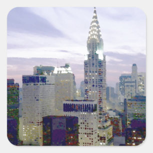 Sticker Carré Pop Art Oil Paint Effet New York