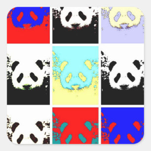 Sticker Carré Pop Art Panda