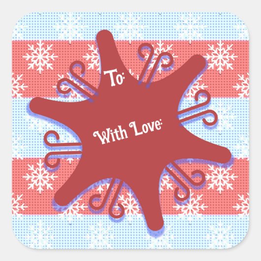 Sticker Carré Pop Art Snowflake Noël Vacances À De (Devant)