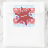 Sticker Carré Pop Art Snowflake Noël Vacances À De (Sac)