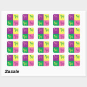 Sticker Carré Pop Art Zebra (Feuille)