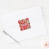 Sticker Carré pop-corn rose (Enveloppe)