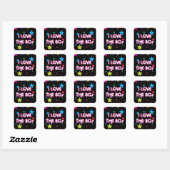 Sticker Carré Pop Culture Retro J'adore les années 80 (Feuille)