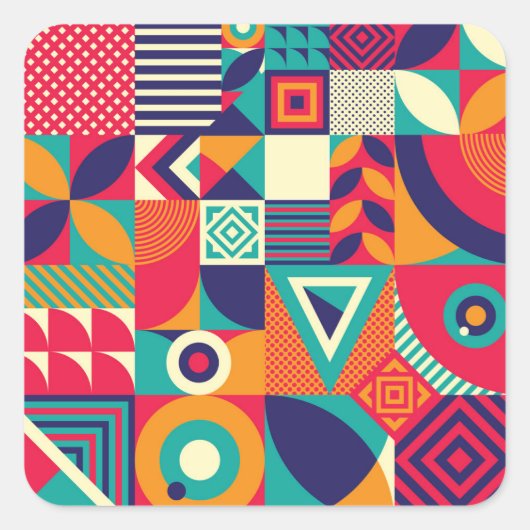 Sticker Carré Pop formes géométriques abstraites, motif transpar (Devant)
