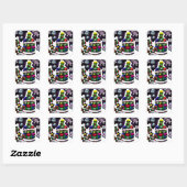 Sticker Carré Pop Snowman Noël (Feuille)