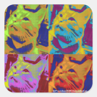 Sticker Carré Pop va au président !