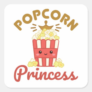 Sticker Carré Popcorn Princess Movie Theatre Popcorn Girls Femme
