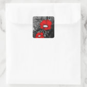 Sticker Carré Poppies rouges (Sac)