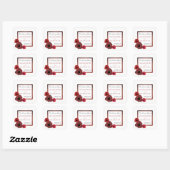 Sticker Carré Poppies rouges et Mariage de Burlap (Feuille)