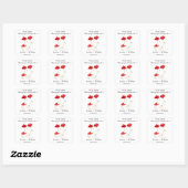 Sticker Carré Poppies rouges Fleurs de pavot Rustique Mariage mo (Feuille)
