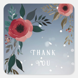 Sticker Carré Poppy of Love" Collection Faire-part de mariage