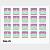 Sticker Carré Pops de gâteau joyeux (Feuille)