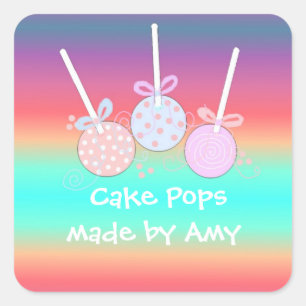 Sticker Carré Pops de gâteau joyeux