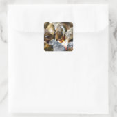 Sticker Carré porcs de Guinée animale mangeant des fruits (Sac)