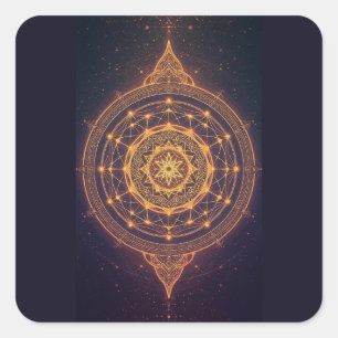 Sticker Carré Portail de la Lumière Infinie – Un Mandala Sacré