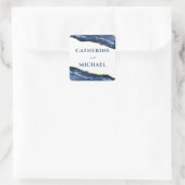 Sticker Carré Porte bleue et or Bordure Mariage Faveur (Sac)