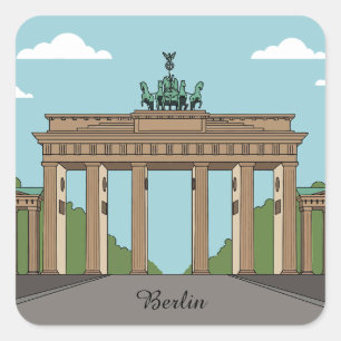 Sticker Carré Porte de Brandebourg de Berlin – Monument Classiqu