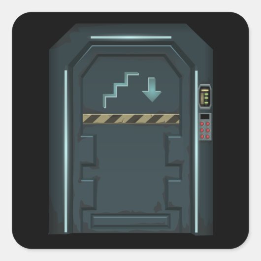 Sticker Carré Porte de la porte de la navette (Devant)
