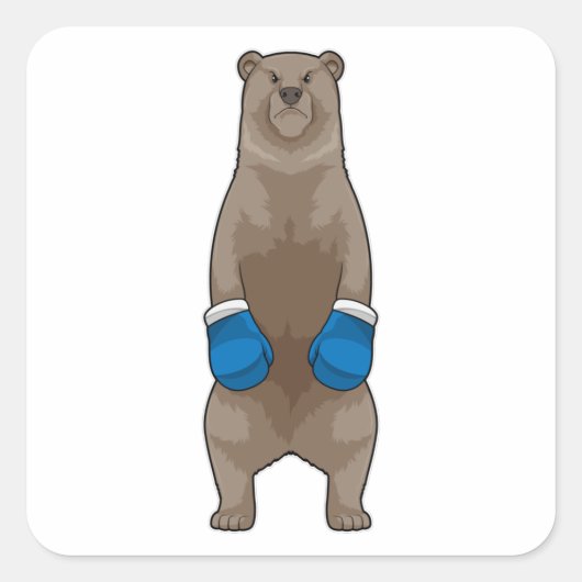Sticker Carré Porter comme boîte avec gants de boxe (Devant)