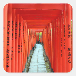 Sticker Carré Portes Torii du sanctuaire Nezu : Carte postale de