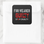 Sticker Carré Porteur de fourrure coupable (Sac)