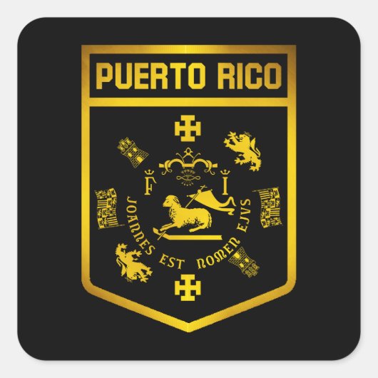 Sticker Carré Porto Rico Emblem (Devant)