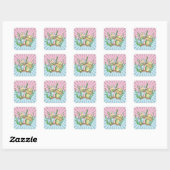 Sticker Carré Portobello Mushroom Cute Pastel (Feuille)