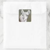 Sticker Carré Portrait Alpaca 2 (Sac)