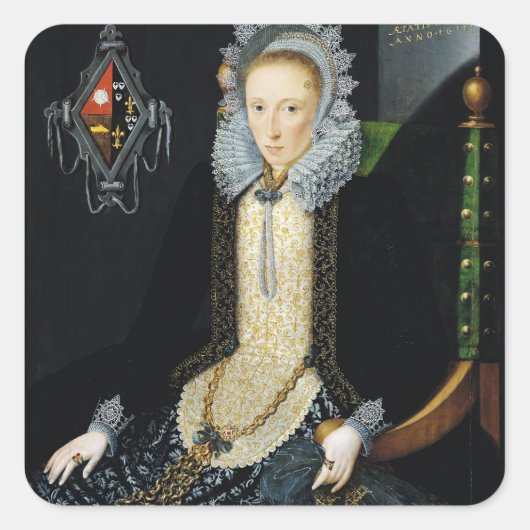 Sticker Carré Portrait d'Adriana van Nesse, 1611 (Devant)