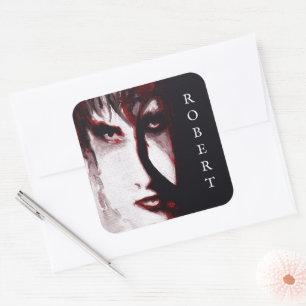 Sticker Carré Portrait d'art d'un homme de musique gothique post