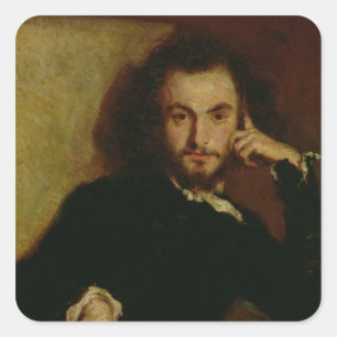 Sticker Carré Portrait de Charles Baudelaire 1844