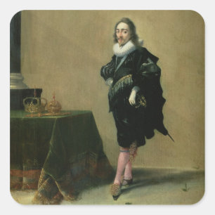 Sticker Carré Portrait de Charles I (1600-49) 1632 (huile sur le