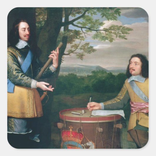 Sticker Carré Portrait de Charles I et Sir Edward Walker (Devant)