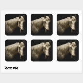 Sticker Carré Portrait de cheval VI (Feuille)