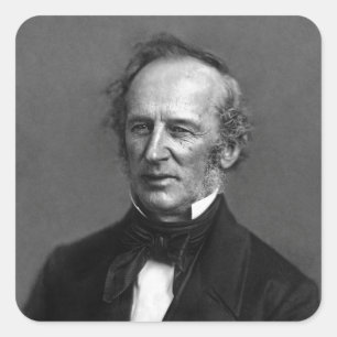Sticker Carré Portrait de Cornélius Vanderbilt de commodore