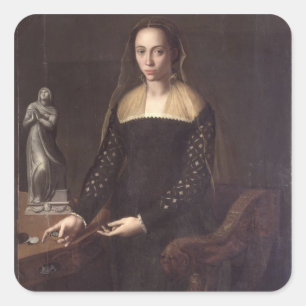 Sticker Carré Portrait de dame, 1559 (huile sur le panneau)
