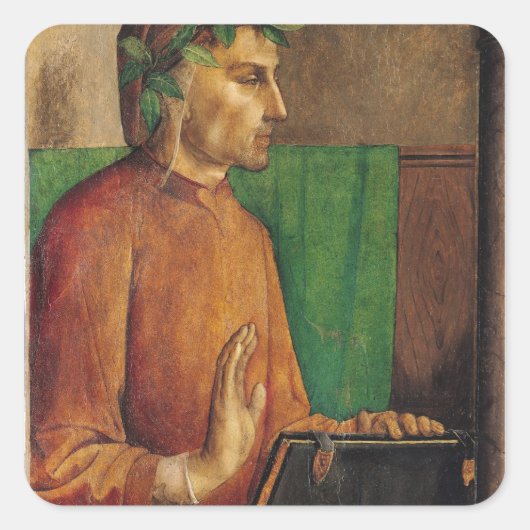 Sticker Carré Portrait de Dante Alighieri, c.1475 (Devant)