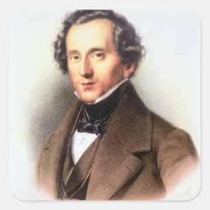 Sticker Carré Portrait de Felix Mendelssohn (1809-47) (litho)