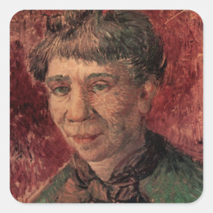 Sticker Carré Portrait de femme Madame Tanguy, Vincent van Gogh